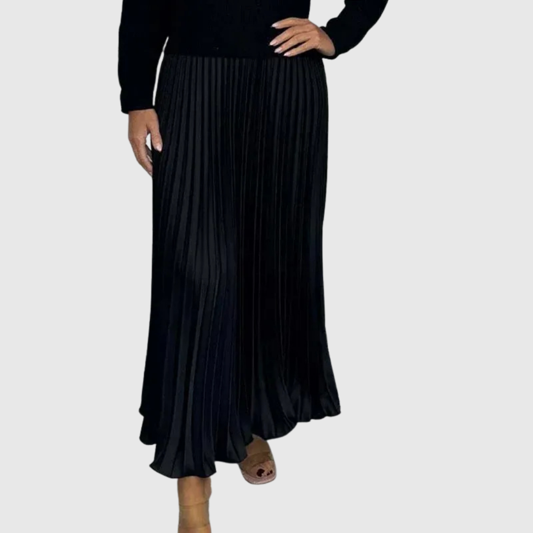ALARICE | MAXI DRESS WITH SWEATER &amp; PLEATED SKIRT