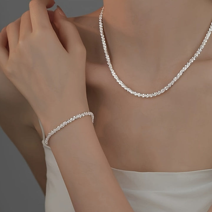 MINIMALIST SHIMMER NECKLACE &amp; BRACELET SET