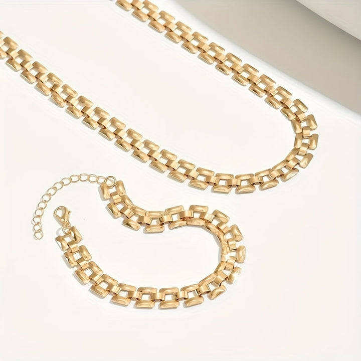 SQUARE BUCKLE NECKLACE &amp; BRACELET SET