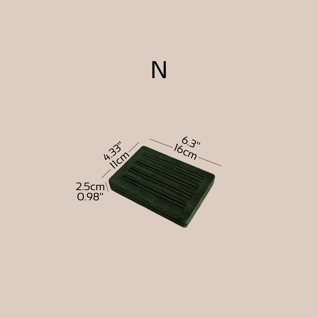 Forest Green Vegan Suede Jewelry Display 24 PCs Set