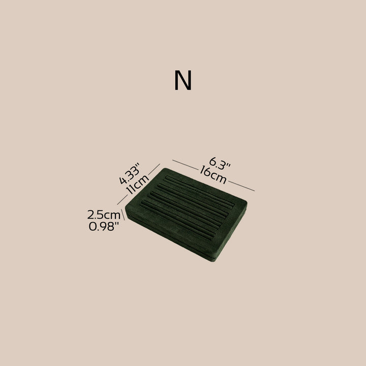 Forest Green Vegan Suede Jewelry Display 24 PCs Set