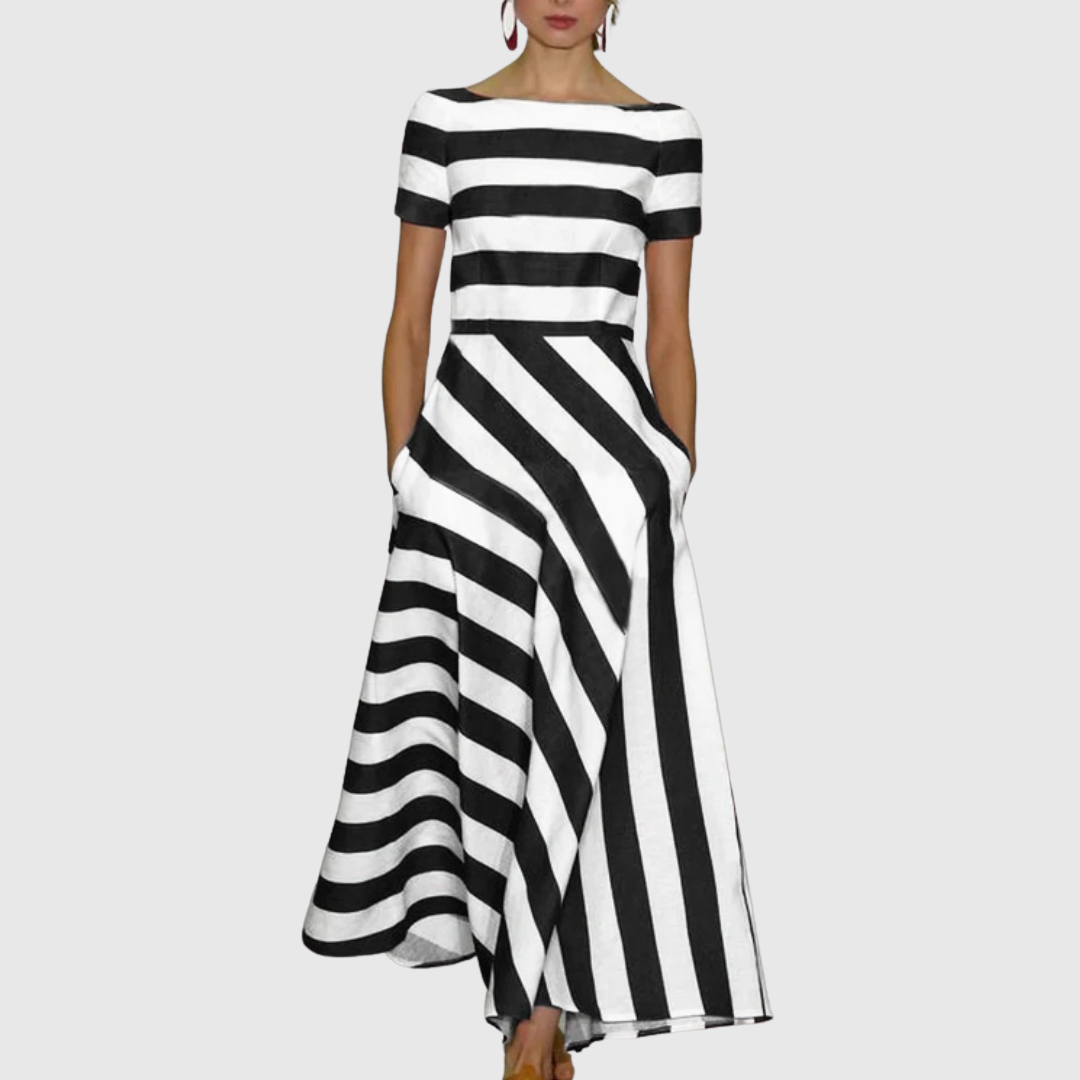 DELORA | LIGHT &amp; FLUID STRIPE DRESS