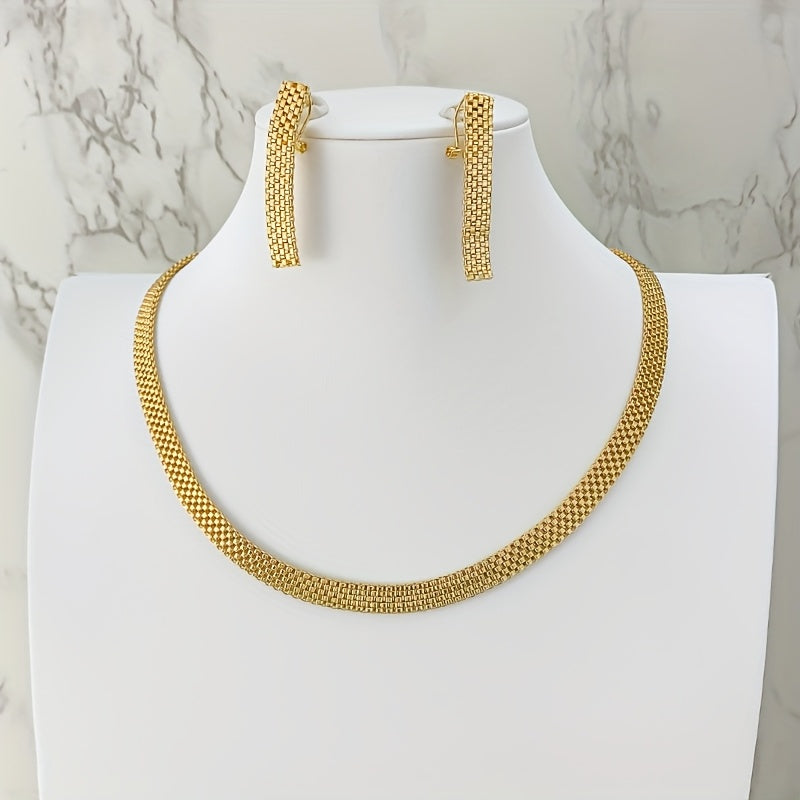 REFINED LONG NECKLACE, BRACELET &amp; EARRINGS SET