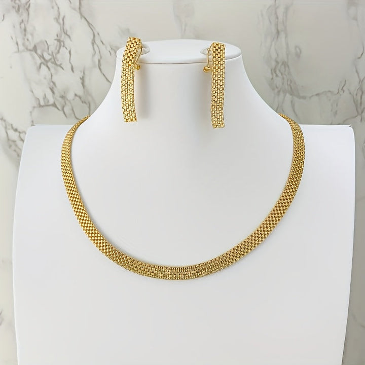REFINED LONG NECKLACE, BRACELET &amp; EARRINGS SET