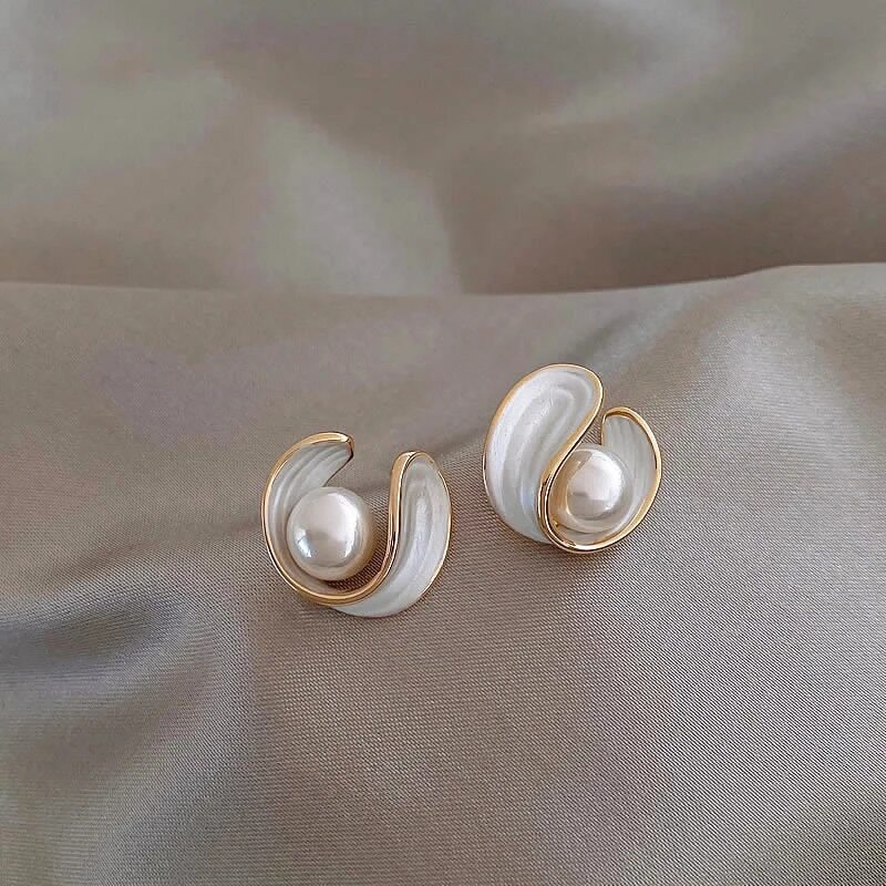 OPAL &amp; PEARL GOLD DROP EARRINGS