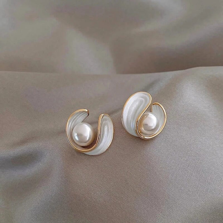 OPAL &amp; PEARL GOLD DROP EARRINGS