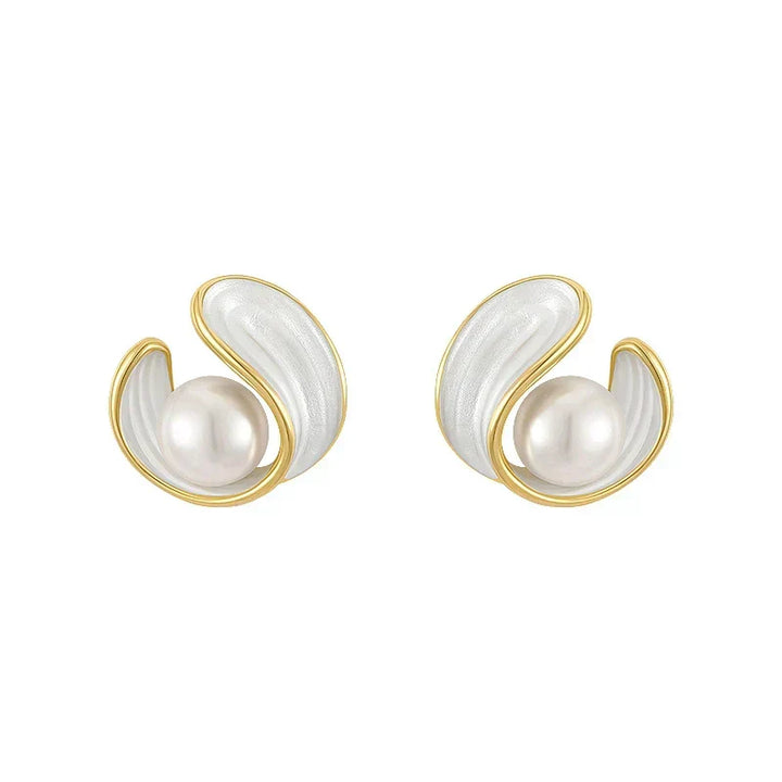 OPAL &amp; PEARL GOLD DROP EARRINGS