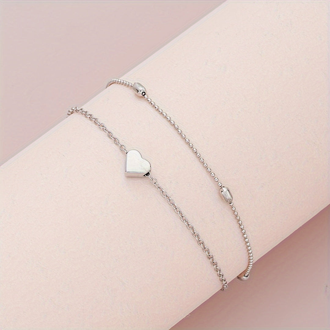 LAYERED HEART &amp; PEARL JEWELRY SET