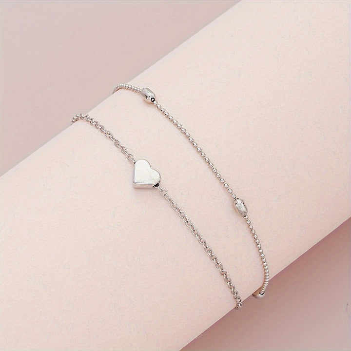 LAYERED HEART &amp; PEARL JEWELRY SET