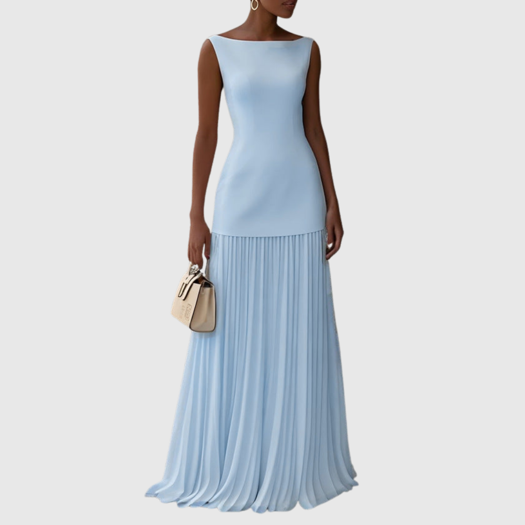 ROWINA | SLEEVELESS DRESS WITH FLOWING PLEATS