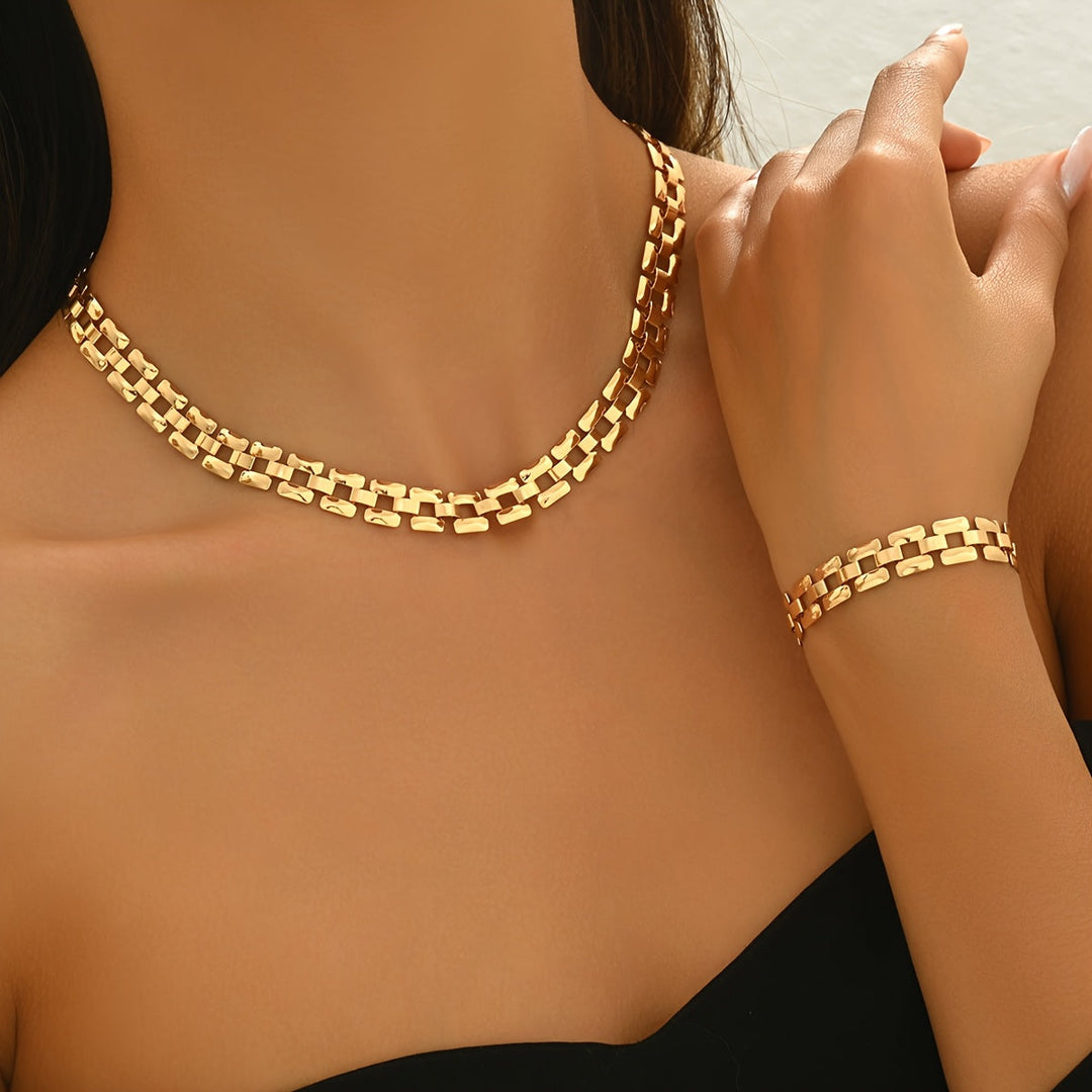 SPRING &amp; SUMMER NECKLACE SET – POLISHED METAL FINISH