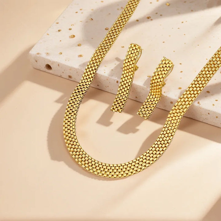 REFINED LONG NECKLACE, BRACELET &amp; EARRINGS SET