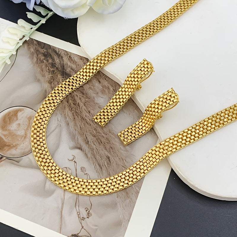REFINED LONG NECKLACE, BRACELET &amp; EARRINGS SET