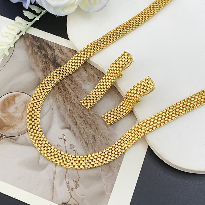 REFINED LONG NECKLACE, BRACELET &amp; EARRINGS SET