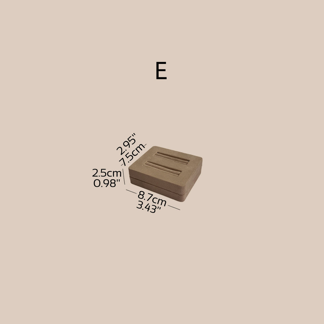 Beige Vegan Suede Jewelry Display 24 PCs Set