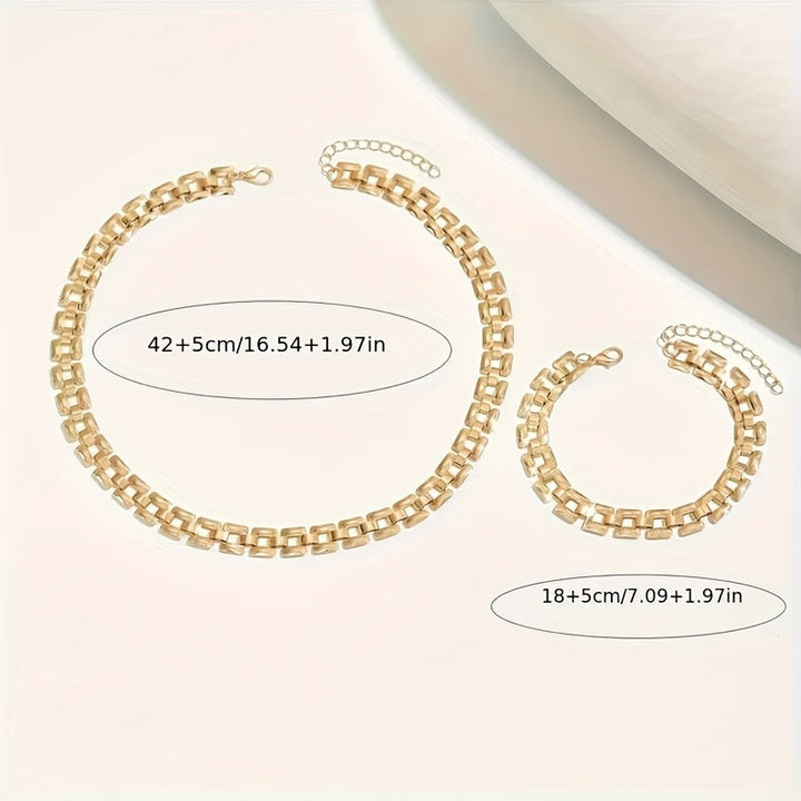 SQUARE BUCKLE NECKLACE &amp; BRACELET SET