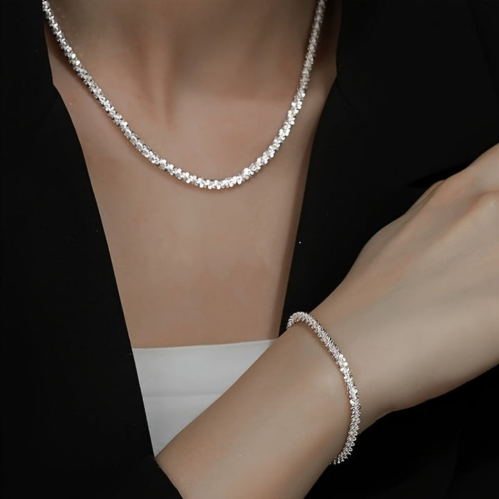 MINIMALIST SHIMMER NECKLACE &amp; BRACELET SET