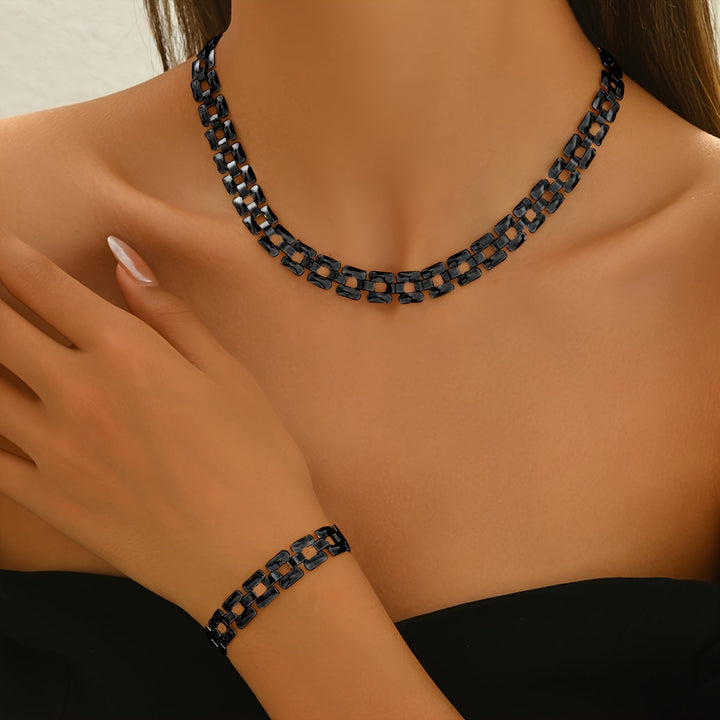 SPRING &amp; SUMMER NECKLACE SET – POLISHED METAL FINISH