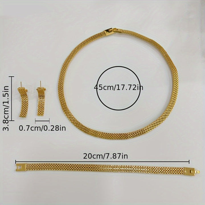 REFINED LONG NECKLACE, BRACELET &amp; EARRINGS SET