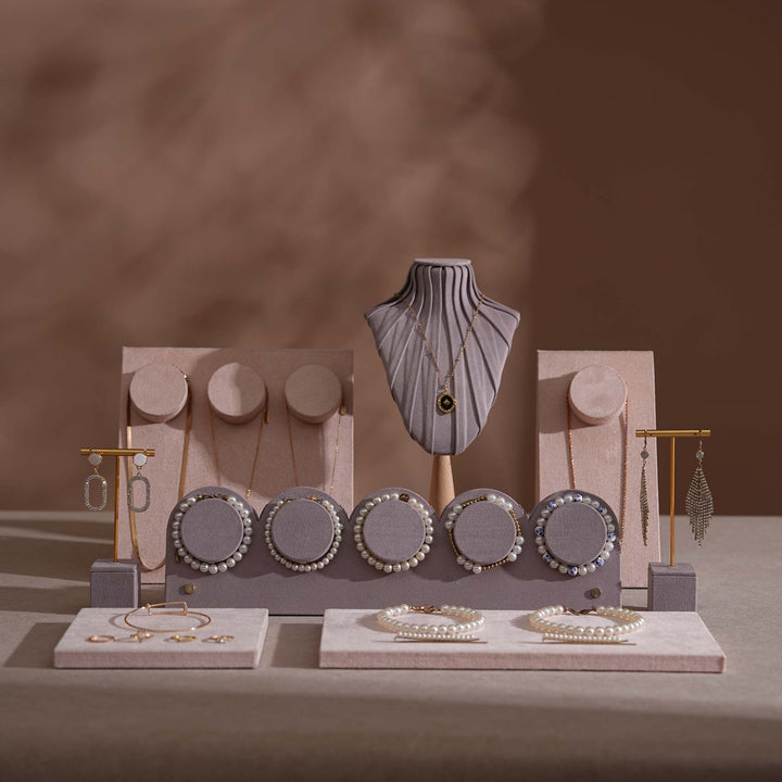 Blush Pink &amp; Lavender Vegan Suede Jewelry Display Set