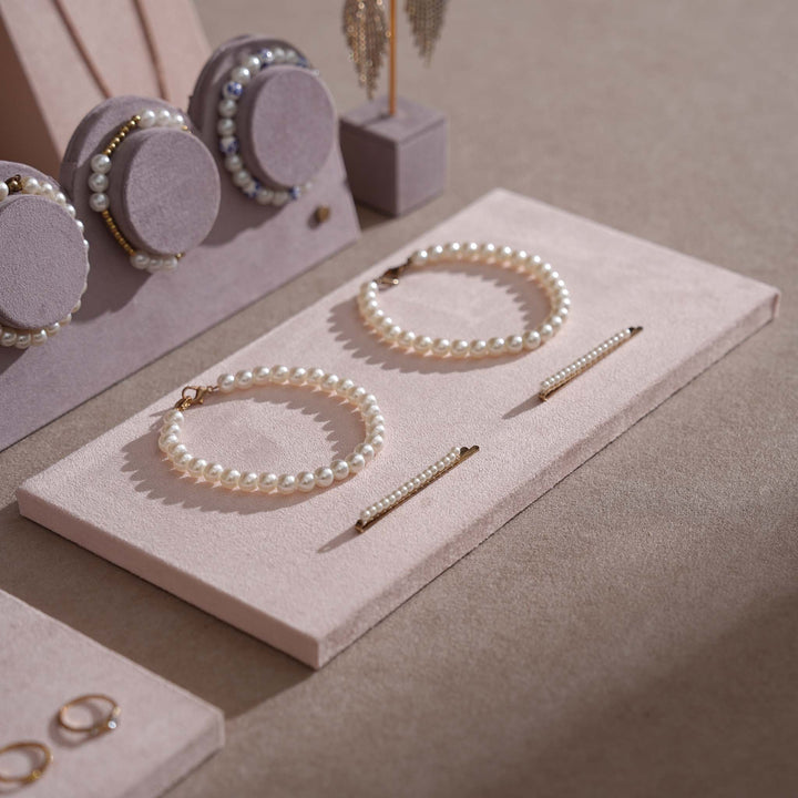 Blush Pink &amp; Lavender Vegan Suede Jewelry Display Set