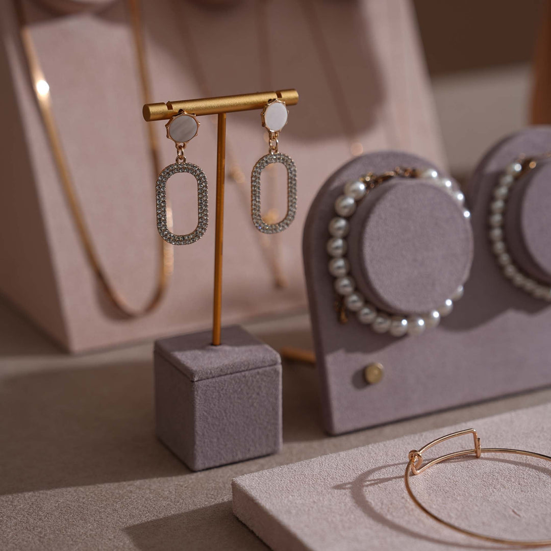 Blush Pink &amp; Lavender Vegan Suede Jewelry Display Set
