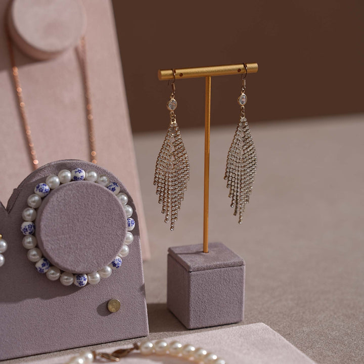 Blush Pink &amp; Lavender Vegan Suede Jewelry Display Set