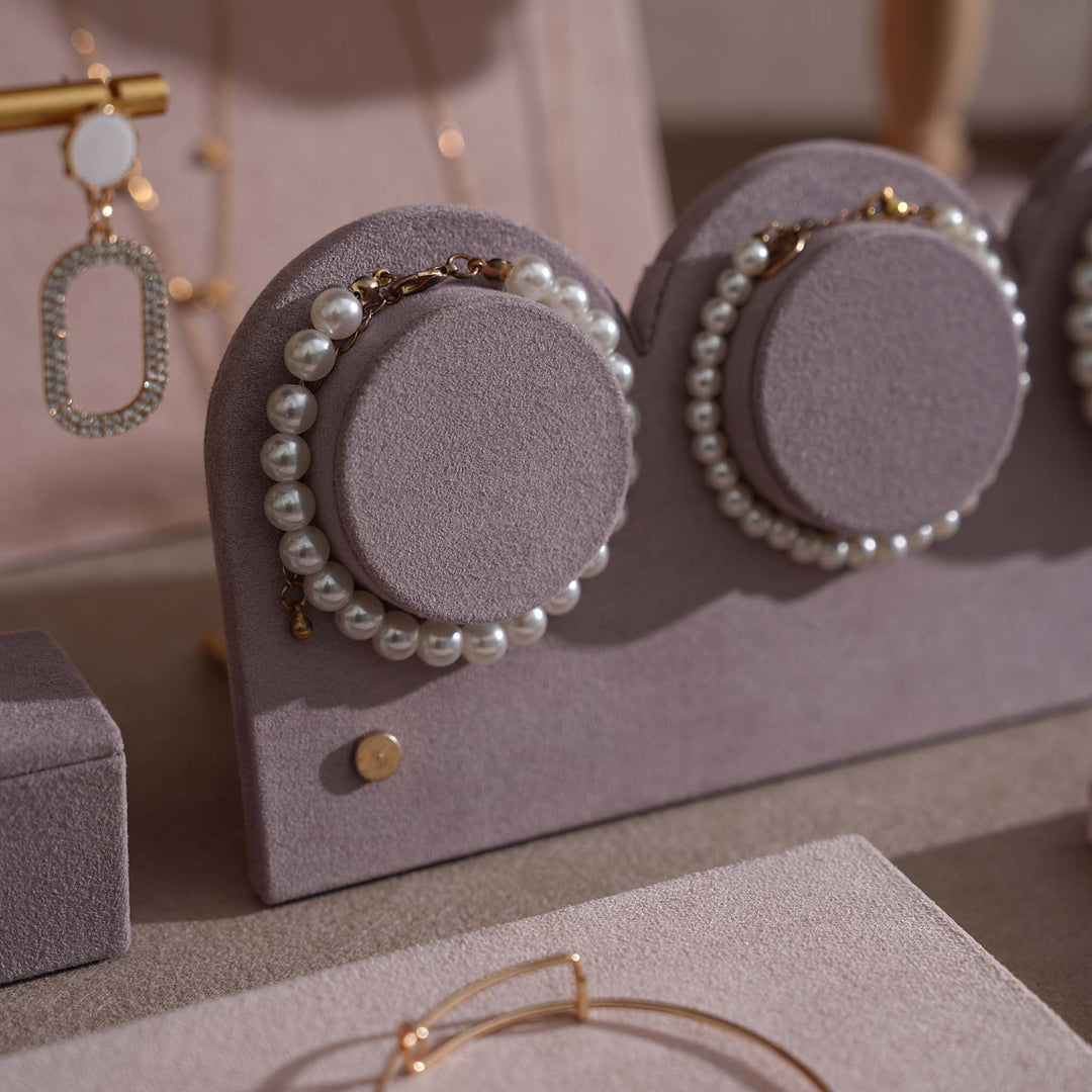 Blush Pink &amp; Lavender Vegan Suede Jewelry Display Set