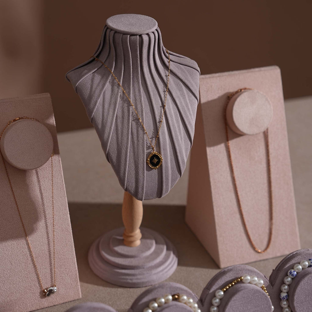 Blush Pink &amp; Lavender Vegan Suede Jewelry Display Set