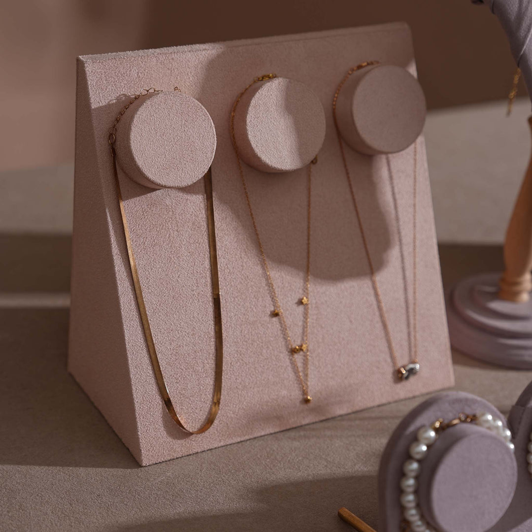Blush Pink &amp; Lavender Vegan Suede Jewelry Display Set