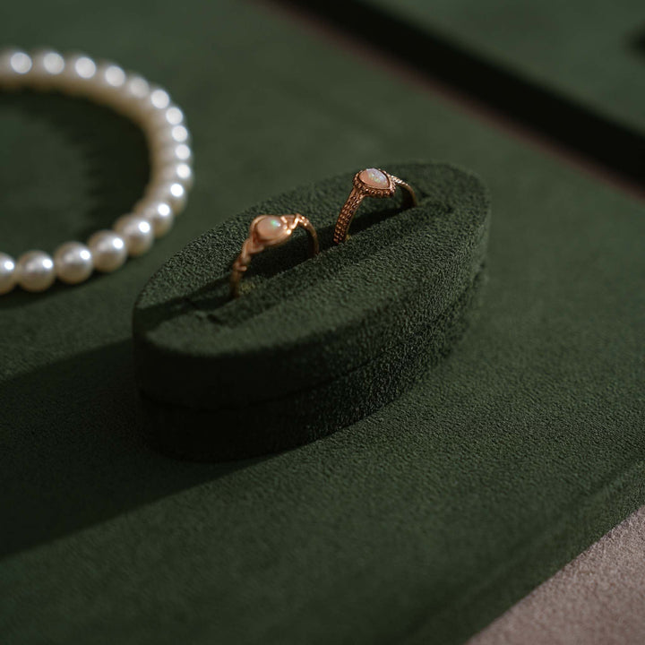 Forest Green Vegan Suede Jewelry Display 24 PCs Set