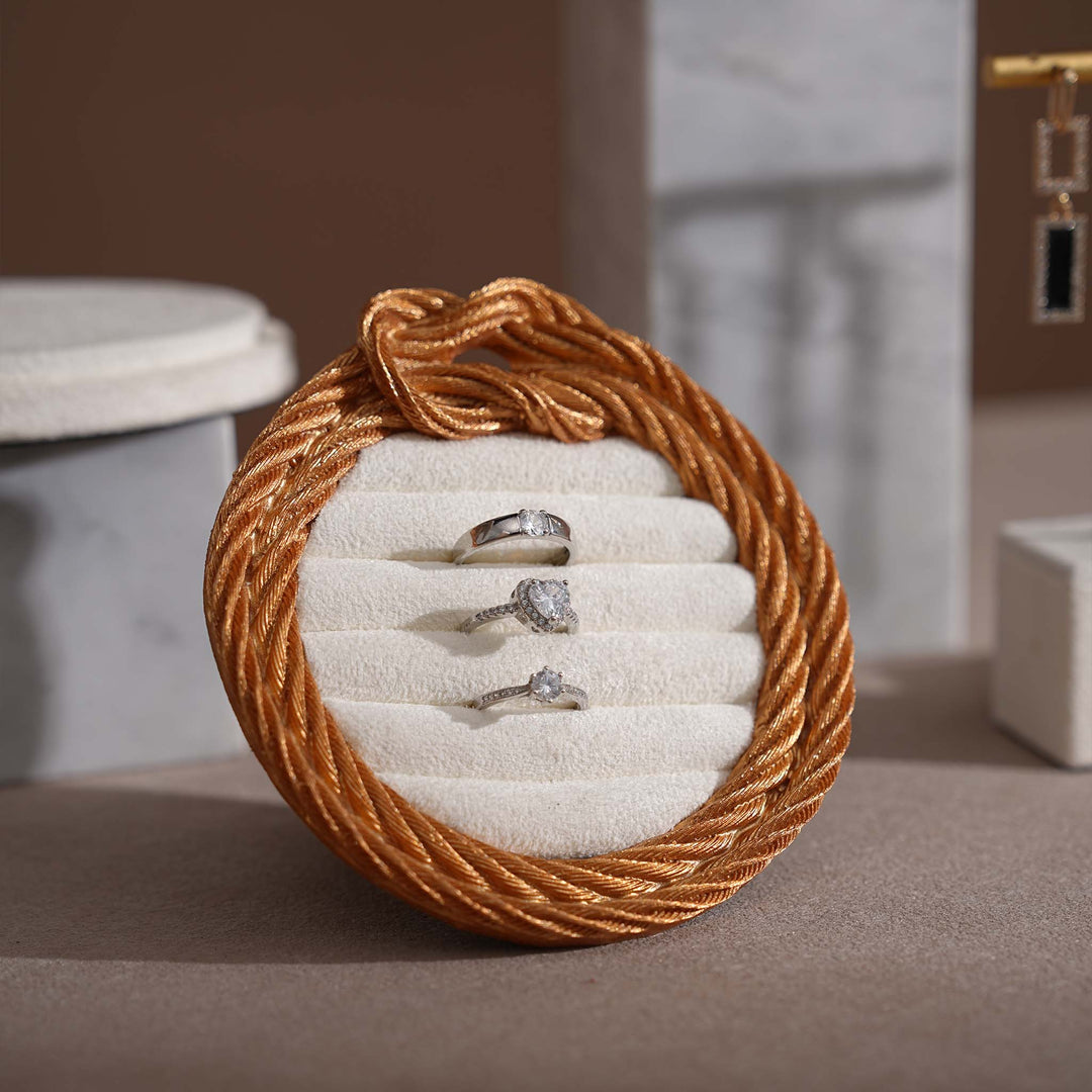 Cream White Vegan Suede Jewelry Display Set