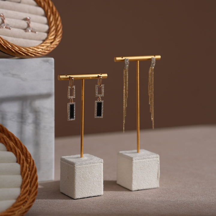 Cream White Vegan Suede Jewelry Display Set