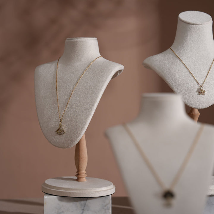 Cream White Vegan Suede Jewelry Display Set