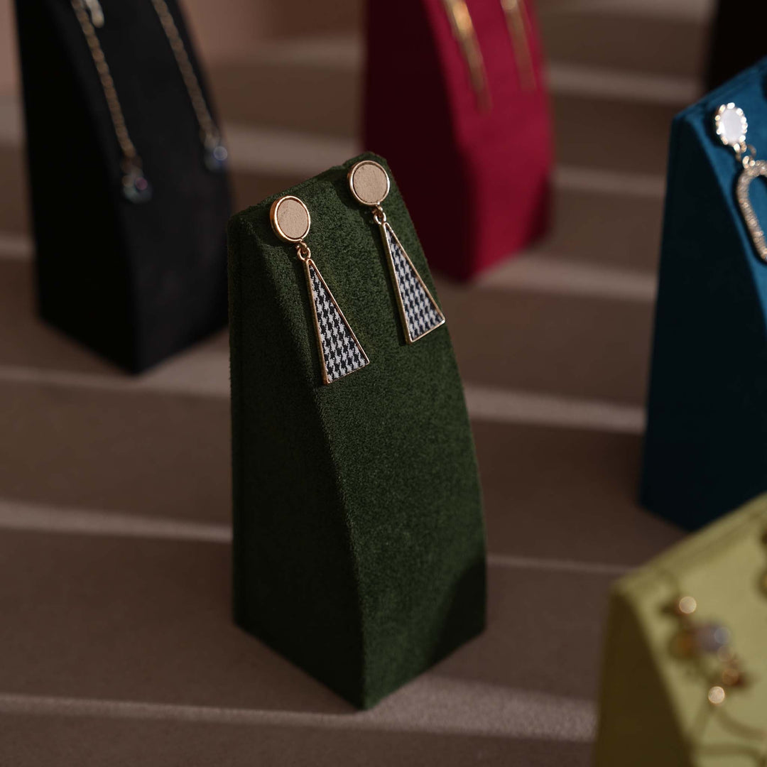 Dune Necklace &amp; Earring Display Stand, Weighted Vegan Suede