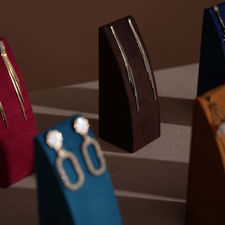 Dune Necklace &amp; Earring Display Stand, Weighted Vegan Suede