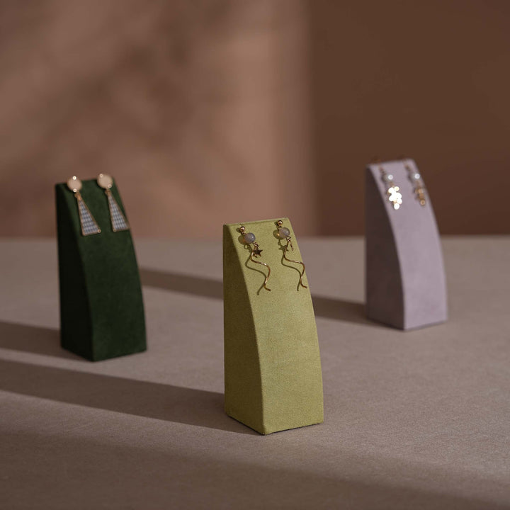 Dune Necklace &amp; Earring Display Stand, Weighted Vegan Suede