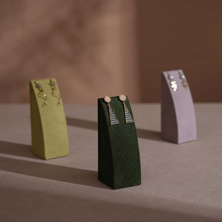 Dune Necklace &amp; Earring Display Stand, Weighted Vegan Suede