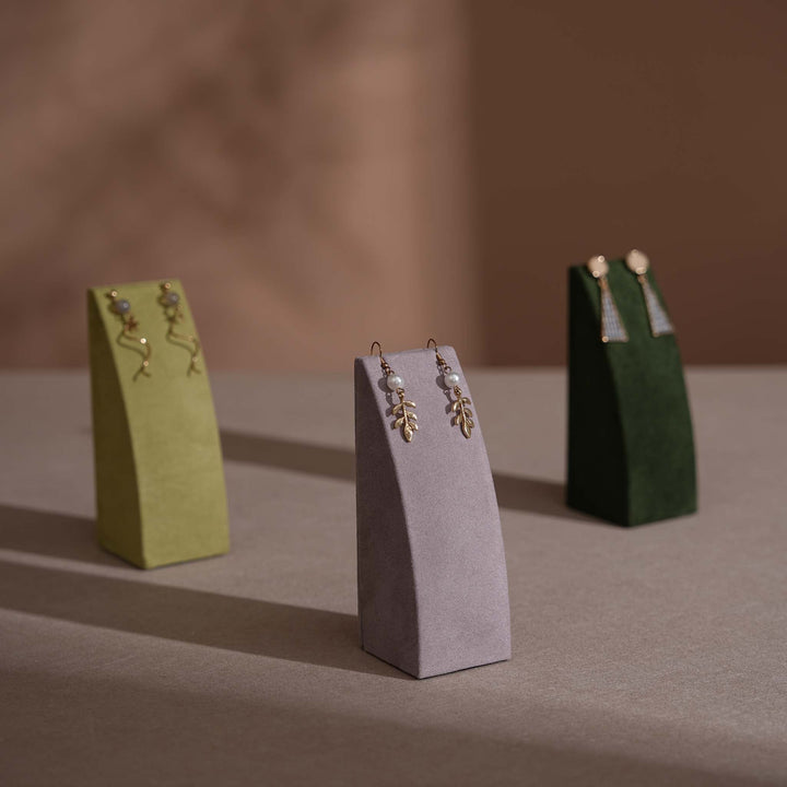 Dune Necklace &amp; Earring Display Stand, Weighted Vegan Suede