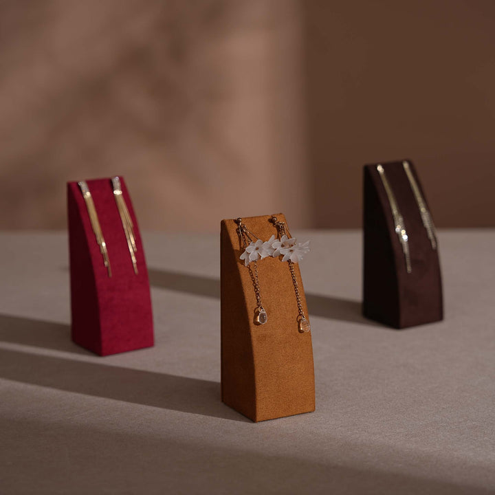 Dune Necklace &amp; Earring Display Stand, Weighted Vegan Suede