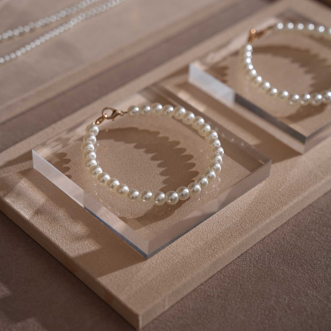 Beige Vegan Suede Jewelry Display Set · 14-Piece