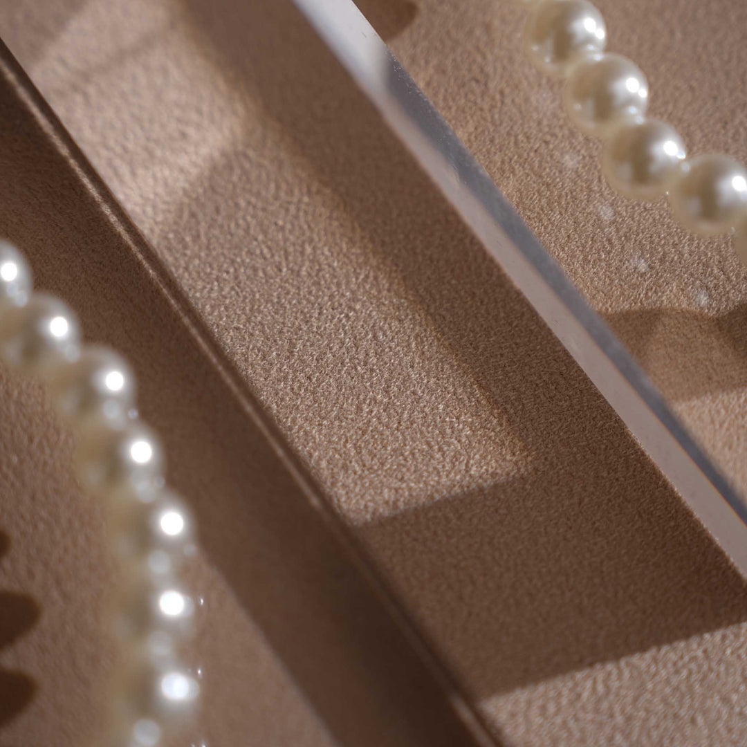 Beige Vegan Suede Jewelry Display Set · 14-Piece