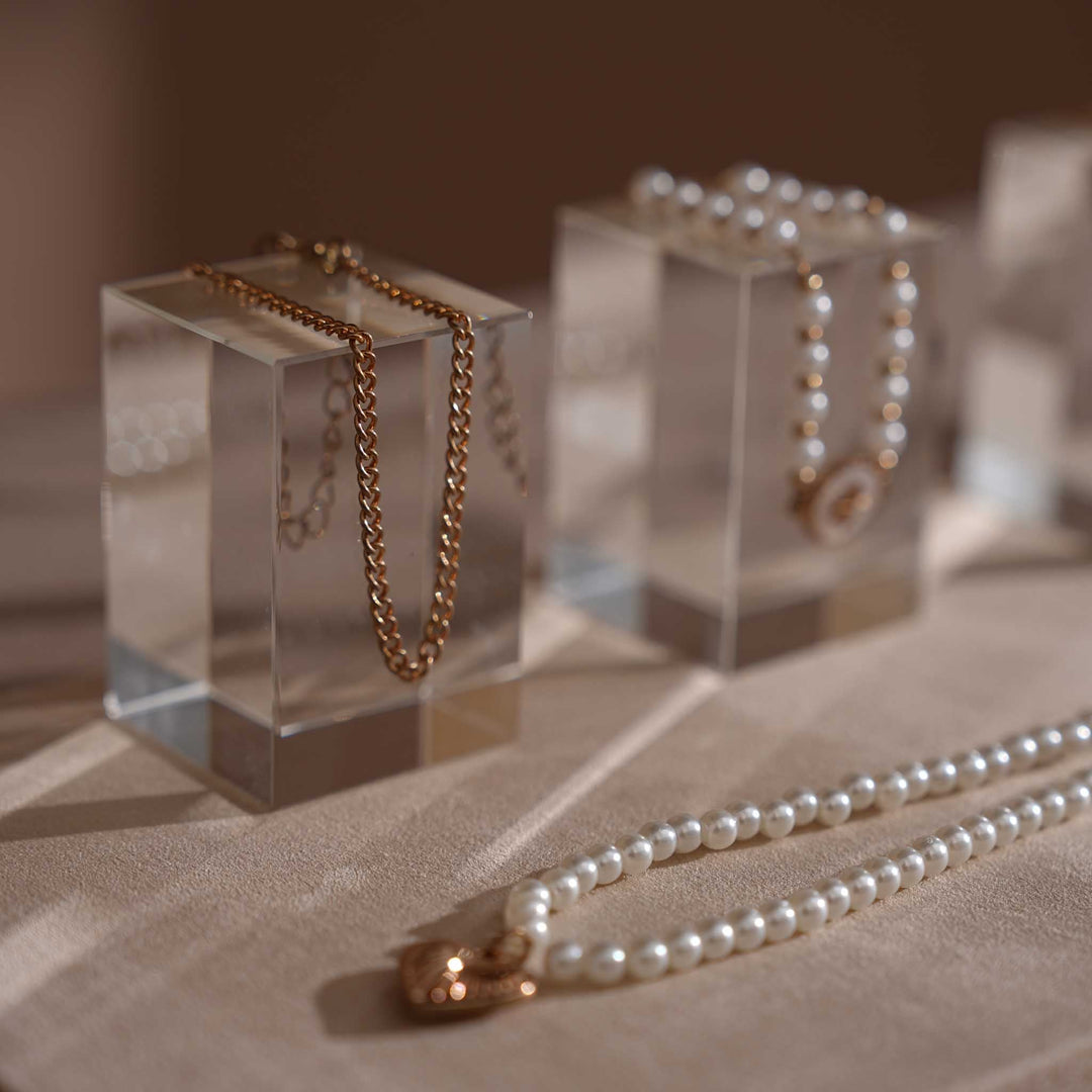 Beige Vegan Suede Jewelry Display Set · 14-Piece