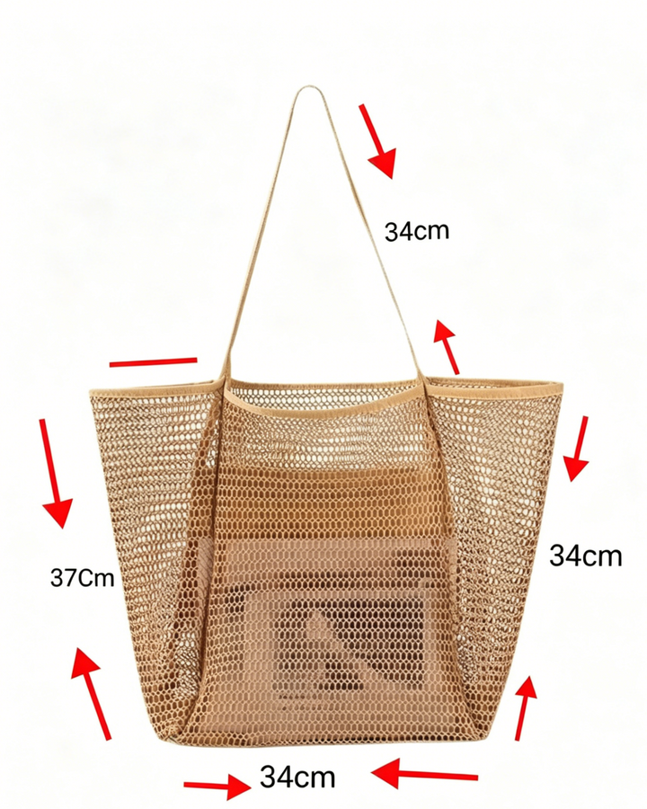 Boho Large Capacity Mesh Beach Tote Bag