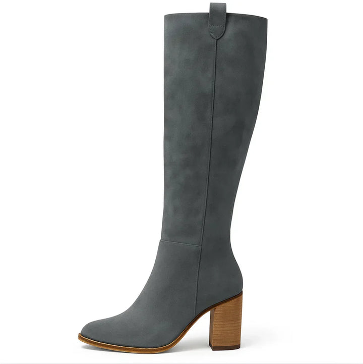 SUEVIRA™ | SUEDE BLOCK HEEL BOOTS