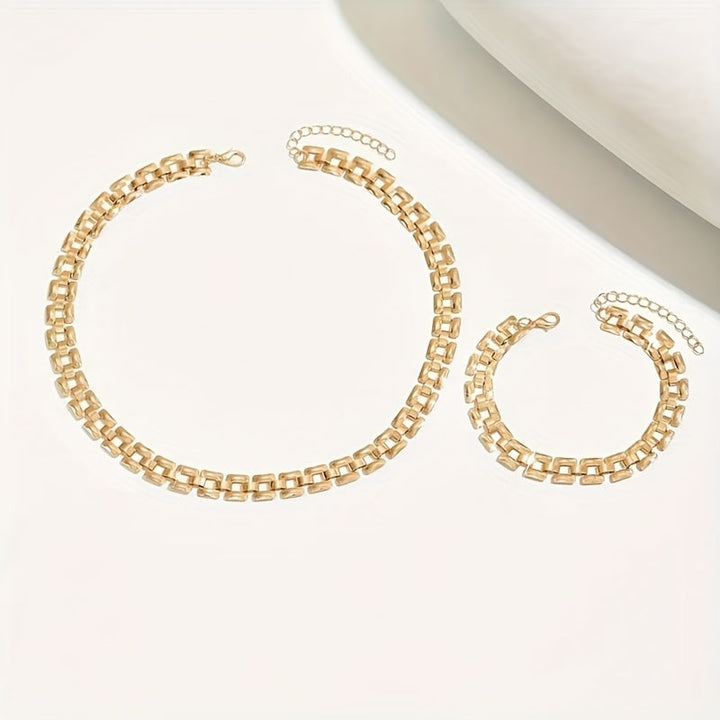 SQUARE BUCKLE NECKLACE &amp; BRACELET SET