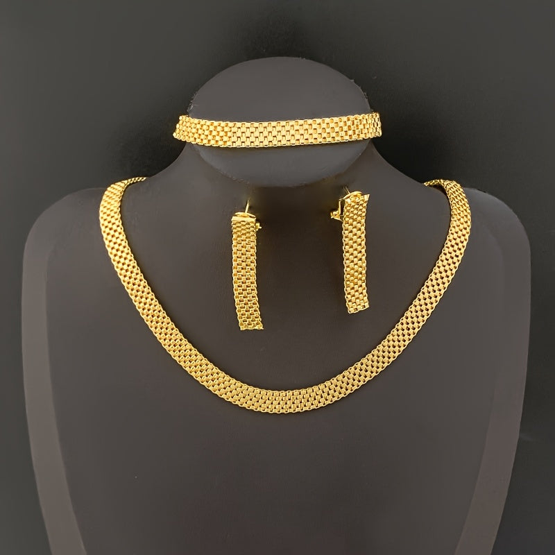 REFINED LONG NECKLACE, BRACELET &amp; EARRINGS SET