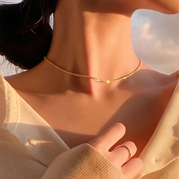MINIMALIST SHIMMER NECKLACE &amp; BRACELET SET