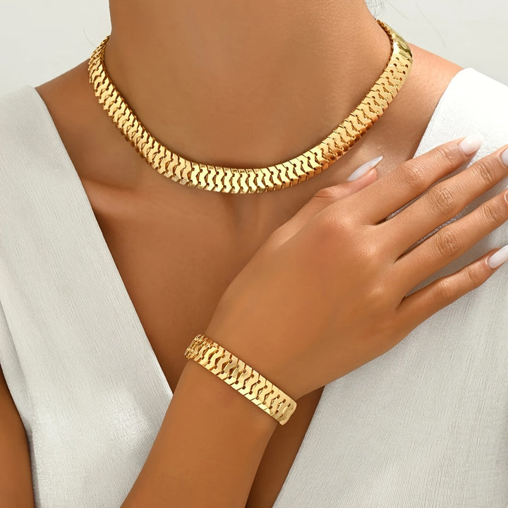 SPRING &amp; SUMMER NECKLACE SET – POLISHED METAL FINISH