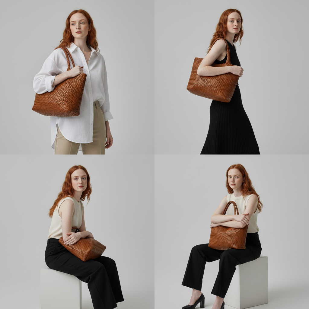 Lana Handwoven Vegan Leather Tote